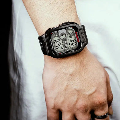 Black Apple Watch Stainless Steel Case & Band Set | Sport Style