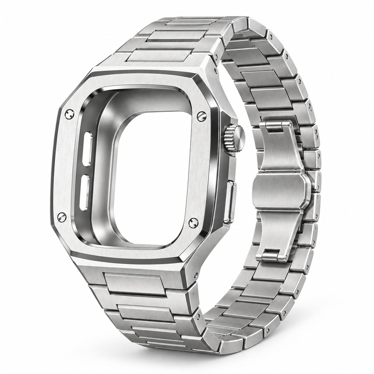 Silver Steel Apple Watch Case & Band Set | Nautilus Mod Kit - 