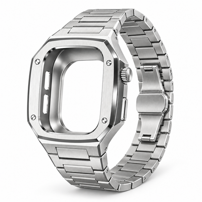 Silver Steel Apple Watch Case & Band Set | Nautilus Mod Kit - 
