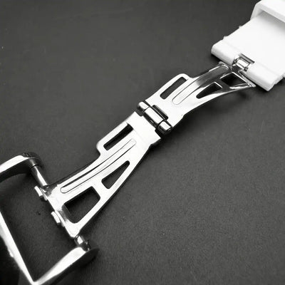 Apple Watch Mod Steel Case & Rubber Strap – Black Oak Style - 