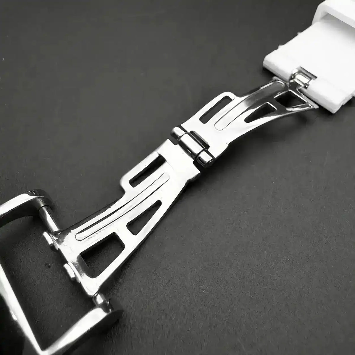 Silver Steel Apple Watch Case & Rubber Band Set | Royal Oak Mod Kit - 