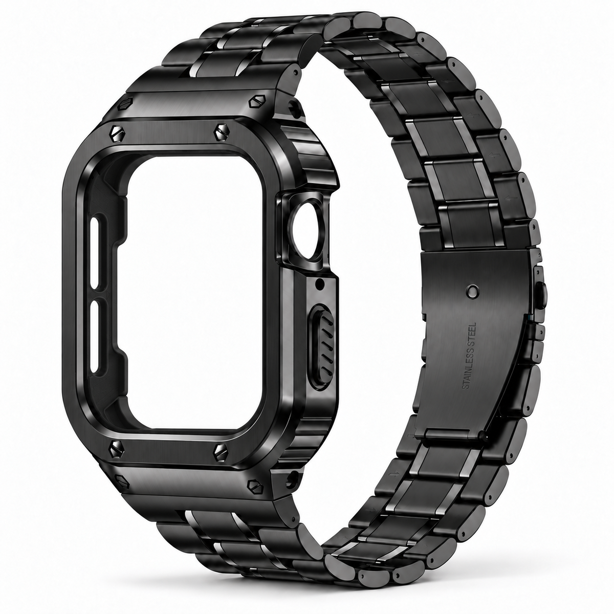 Black Apple Watch Stainless Steel Case & Band Set | Casio Mod Kit - 