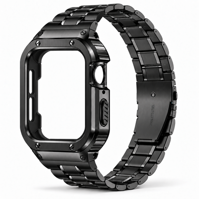 Black Apple Watch Stainless Steel Case & Band Set | Casio Mod Kit - 