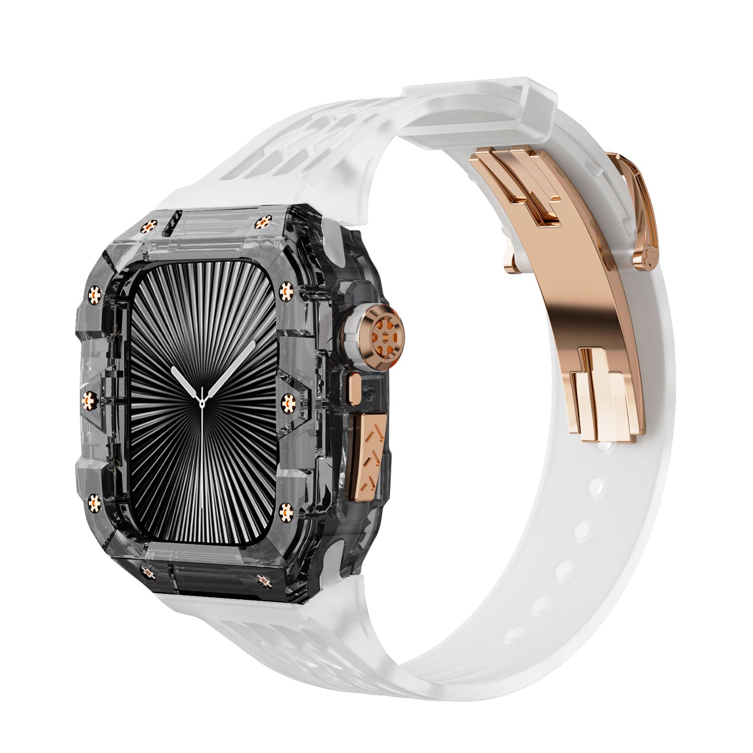 Smoke Black Apple Watch Case & Fluororubber Band Set – 46mm | RM Style
