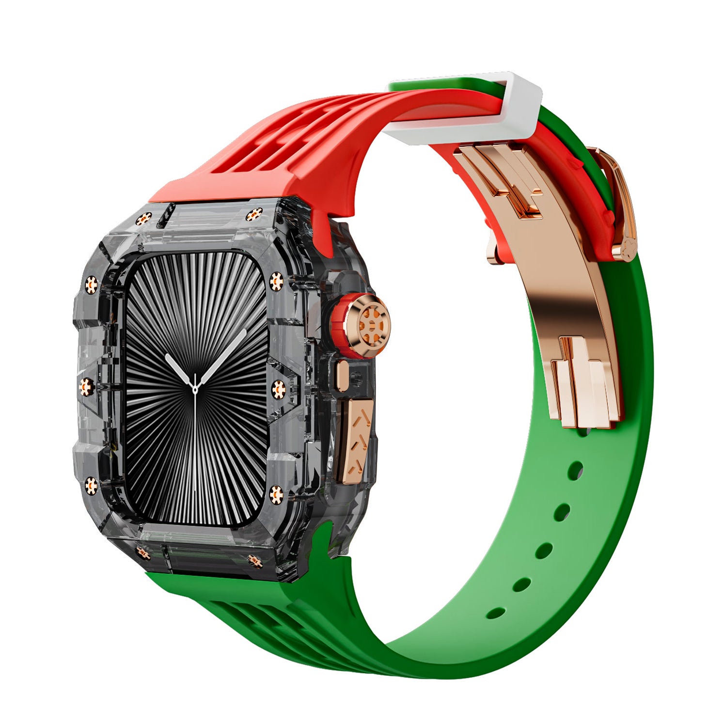 Smoke Black Apple Watch Case & Fluororubber Band Set – 46mm | RM Style