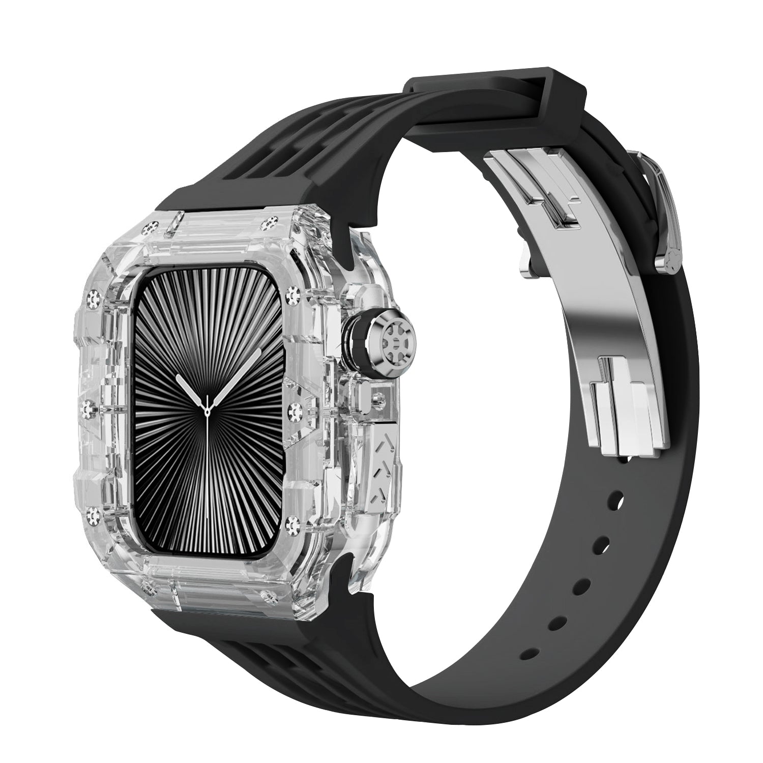 Clear Apple Watch Case & Fluororubber Band Set – 46mm | RM Style
