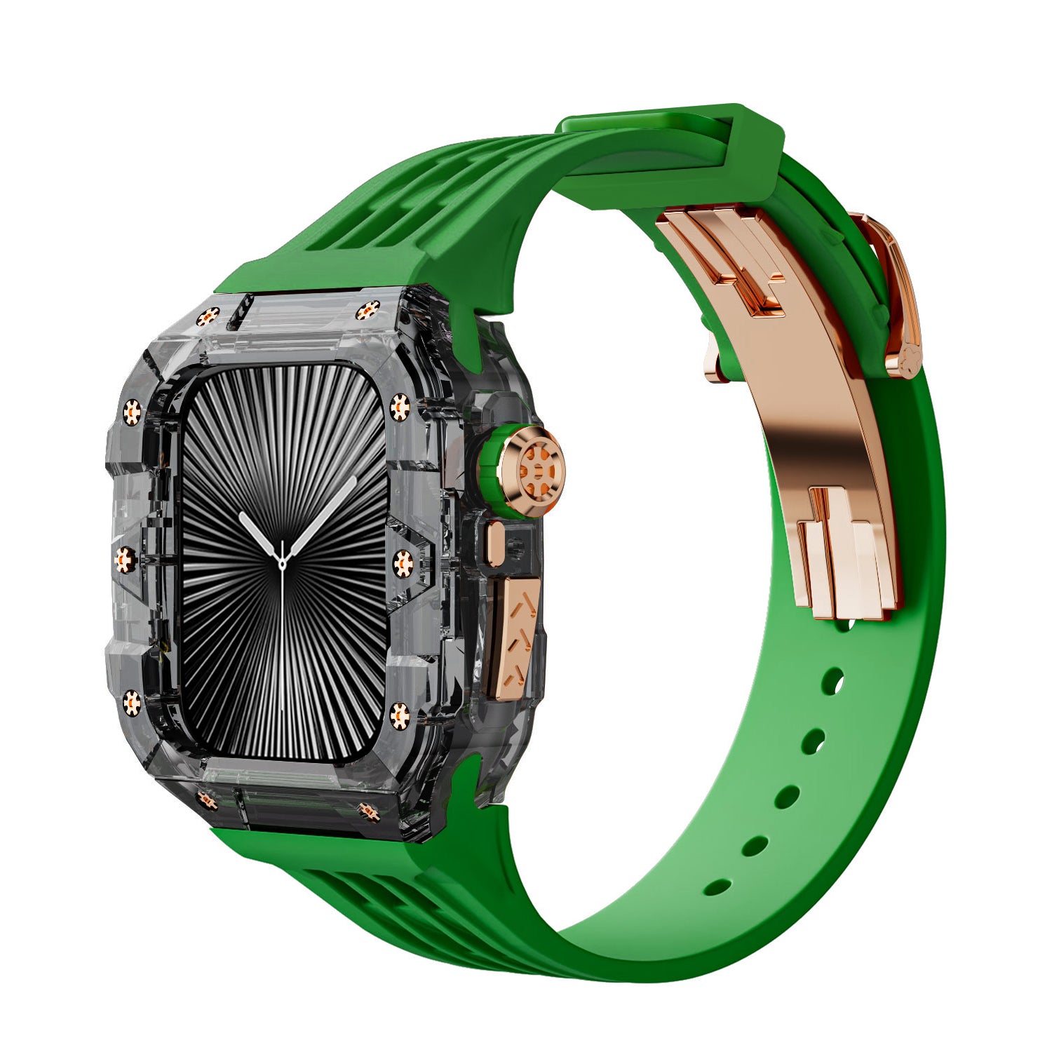 Smoke Black Apple Watch Case & Fluororubber Band Set – 46mm | RM Style