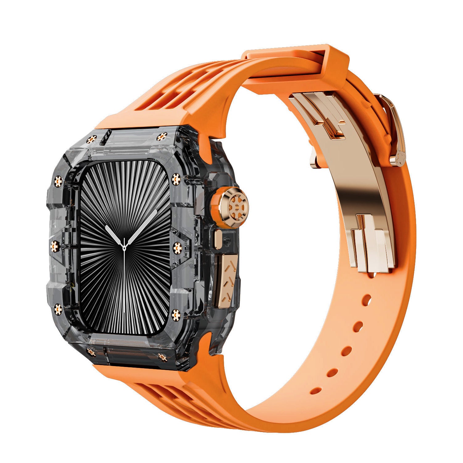 Smoke Black Apple Watch Case & Fluororubber Band Set – 46mm | RM Style