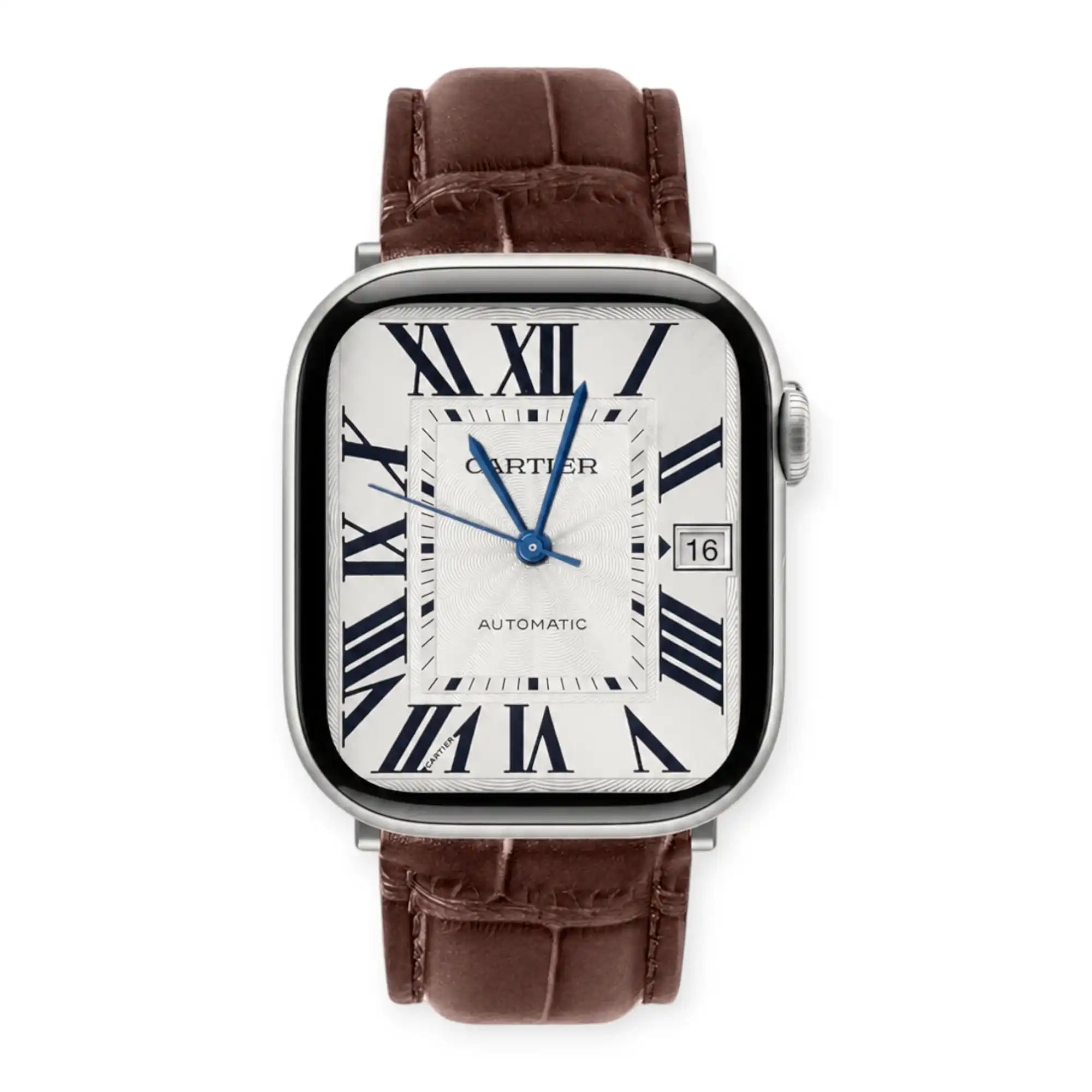 Apple Watch Mod Leather Strap – Brown Santo Style - 