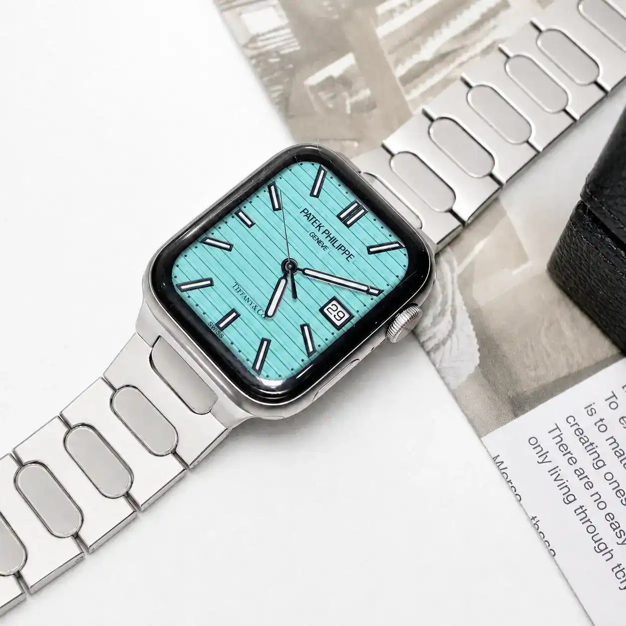 Apple Watch Mod Titanium Strap – Titanium Nautilus Style - 