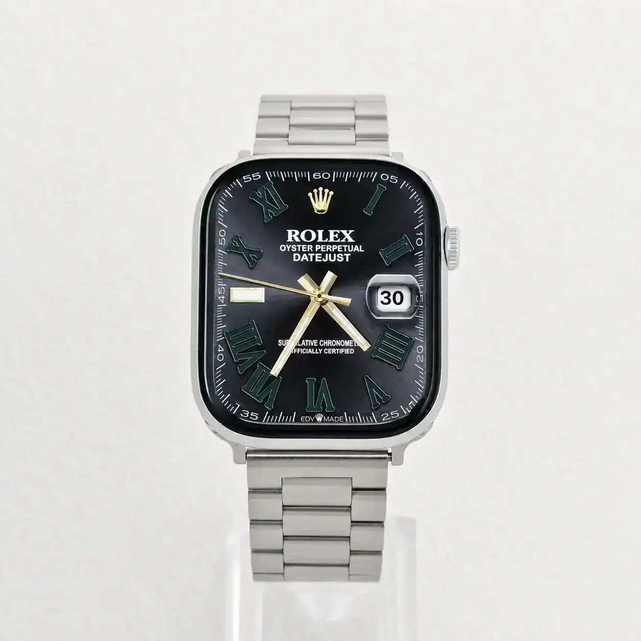 Apple Watch Mod Steel Strap – Silver Oyster Style - 