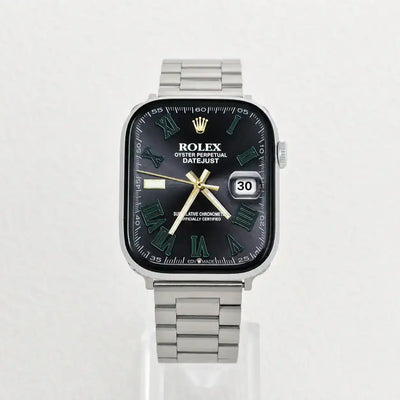 Apple Watch Mod Steel Strap – Silver Oyster Style - 