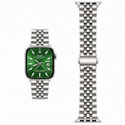 Silver Jubilee Stainless Steel Apple Watch Band | Datejust Style - 