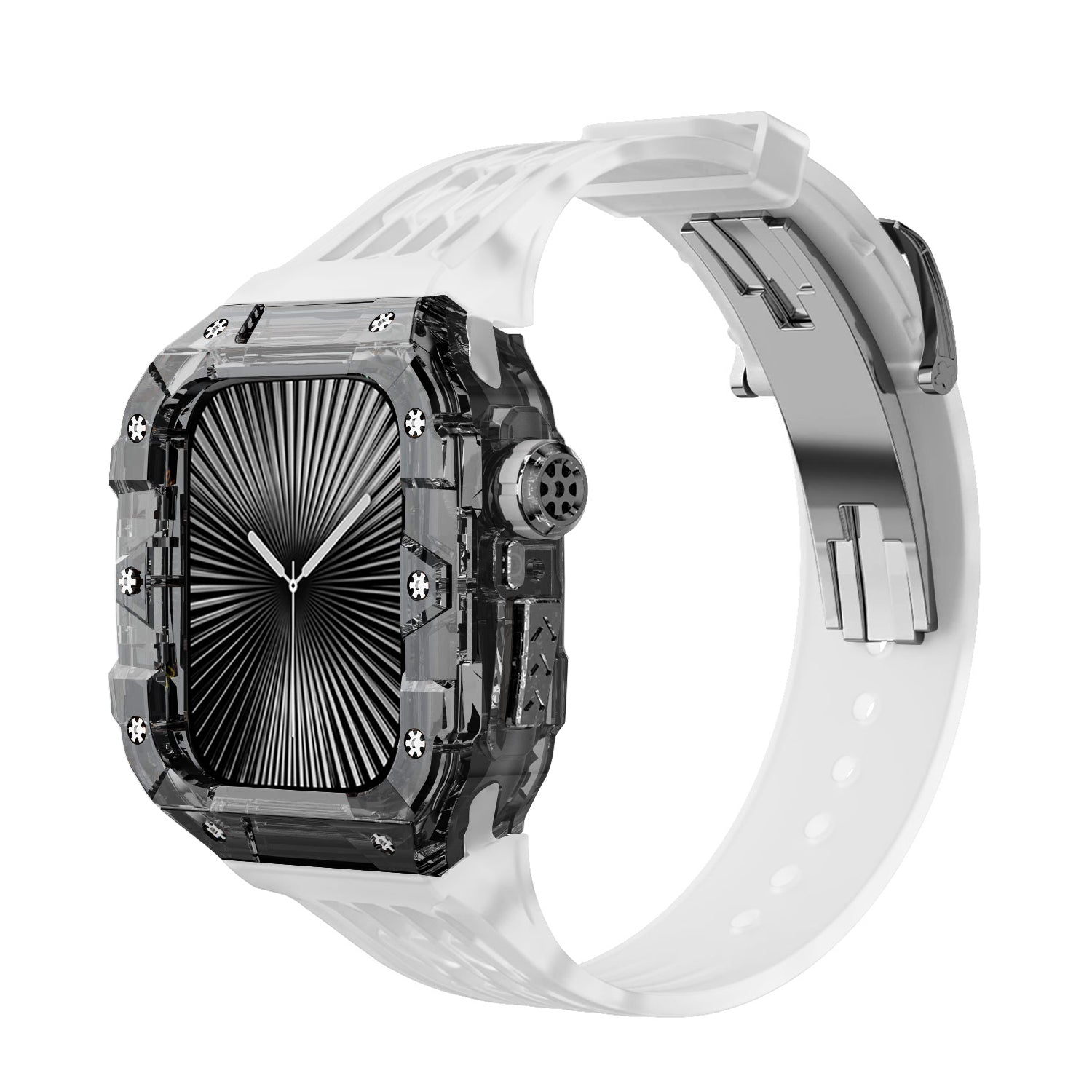 Smoke Black Apple Watch Case & Fluororubber Band Set – 46mm | RM Style