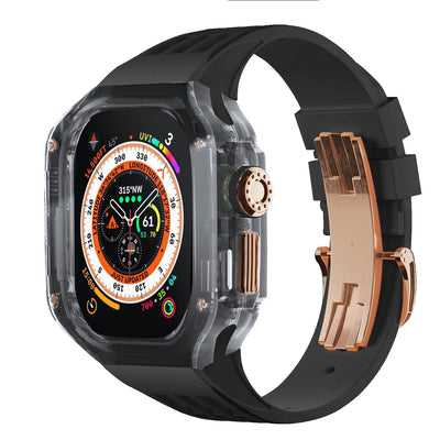 Smoke Black Apple Watch Case & Fluororubber Band Set – Ultra | RM Style