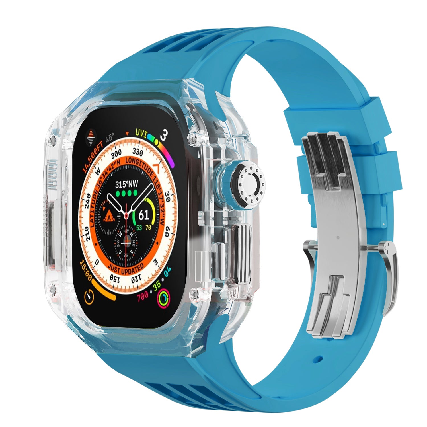 Clear Apple Watch Case & Fluororubber Band Set – Ultra  | RM Style