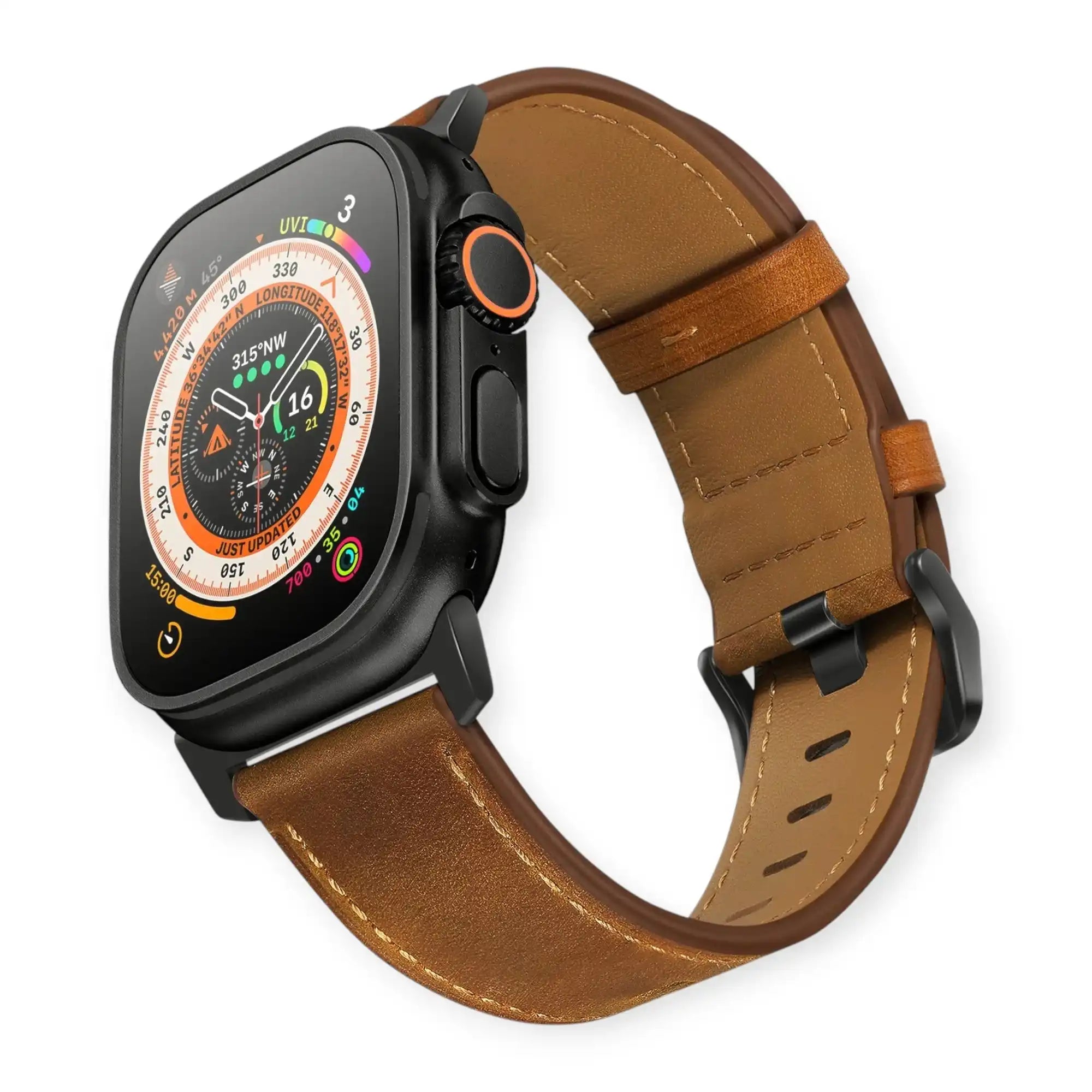 Red Brown Genuine Leather Apple Watch Band | Dress Style