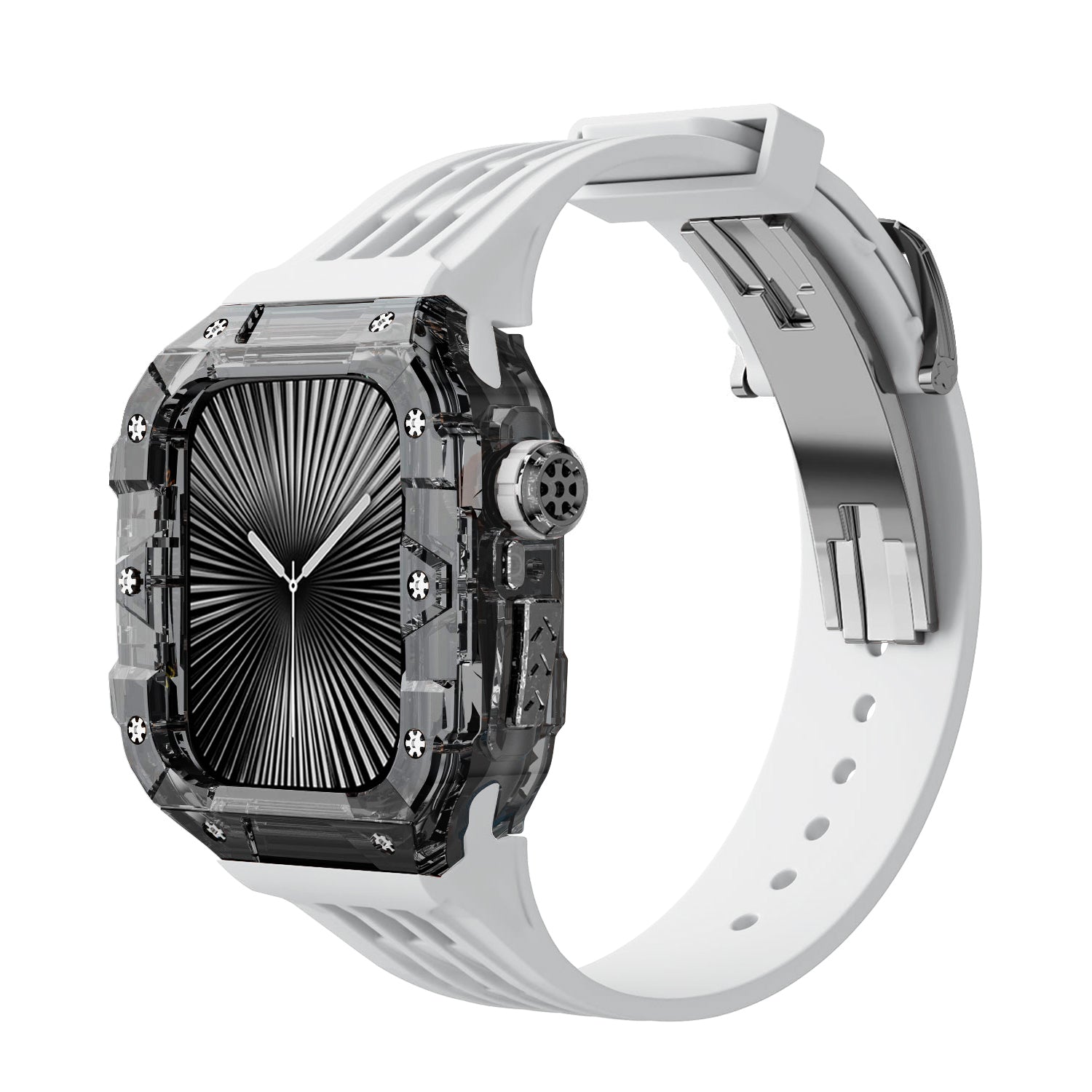 Smoke Black Apple Watch Case & Fluororubber Band Set – 46mm | RM Style