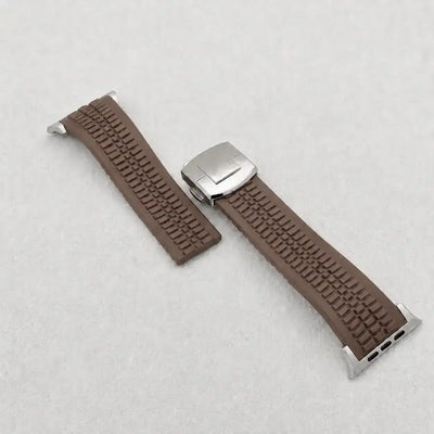Apple Watch Mod Rubber Strap – Brown Aquanaut Style - 
