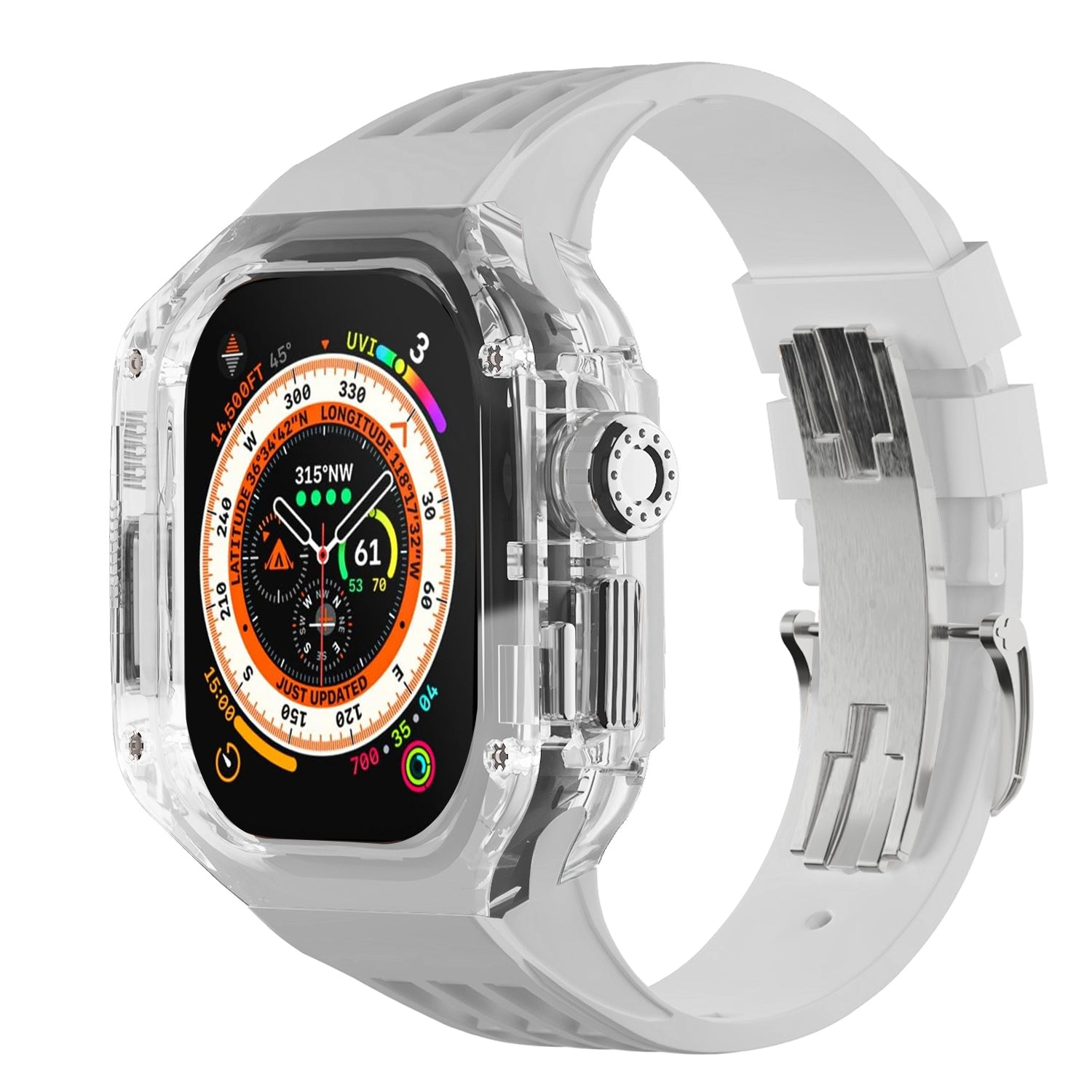 Clear Apple Watch Case & Fluororubber Band Set – Ultra  | RM Style