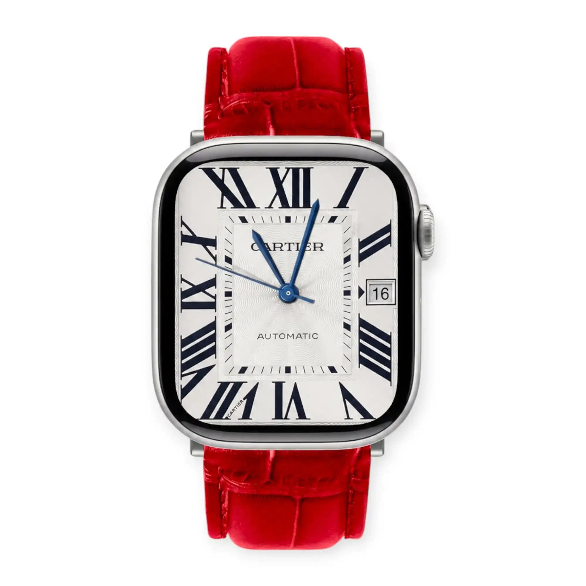 Apple Watch Mod Leather Strap – Red Santo Style - 