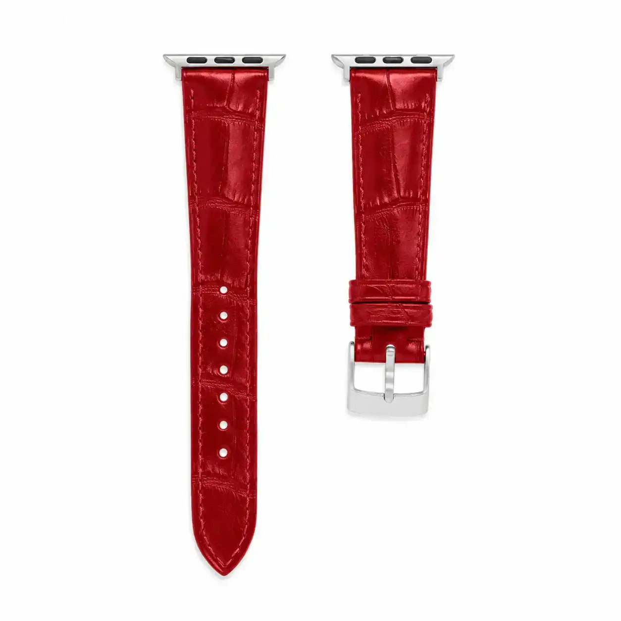 Apple Watch Mod Leather Strap – Red Santo Style - 