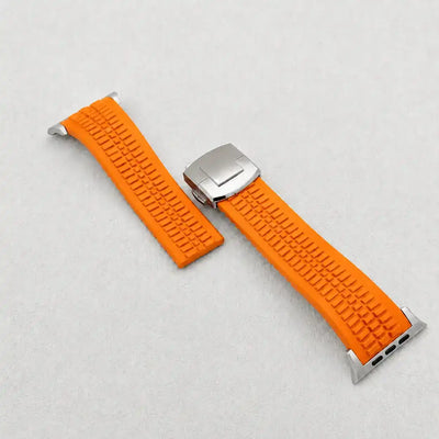 Apple Watch Mod Rubber Strap – Orange Aquanaut Style - 