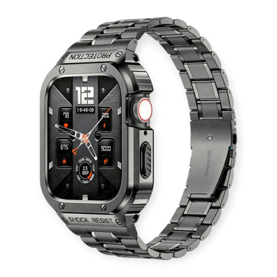 Gunmetal Apple Watch Stainless Steel Case & Band Set | Sport Style
