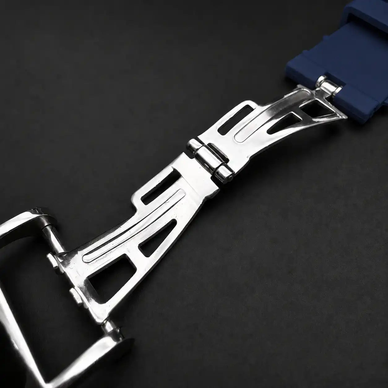 Apple Watch Mod Steel Case & Rubber Strap – Rose Gold Oak Style - 