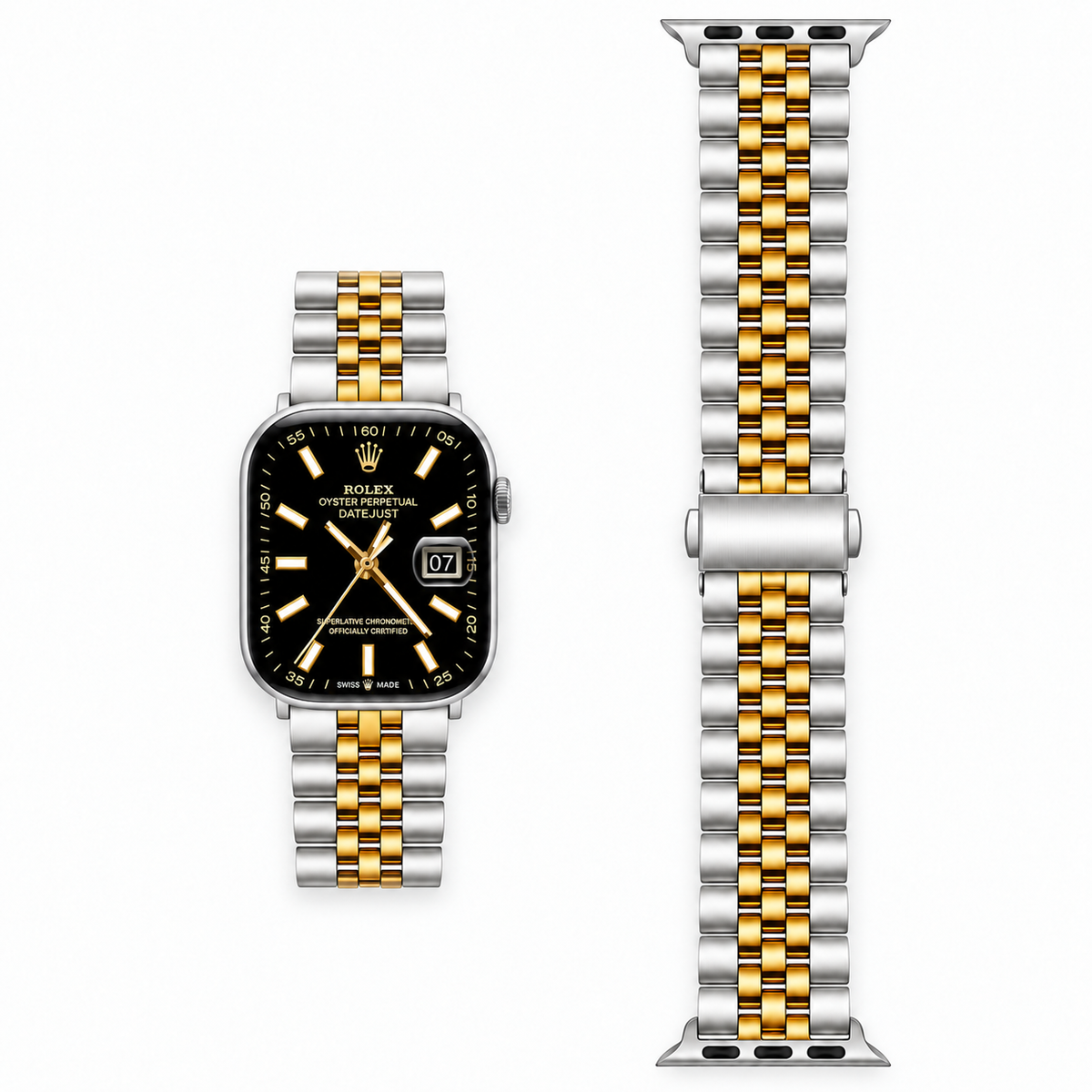 Two-Tone Jubilee Stainless Steel Apple Watch Band | Datejust Style - 