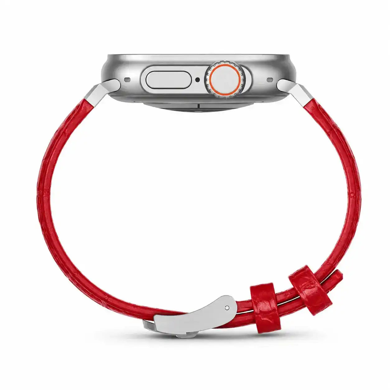 Apple Watch Mod Leather Strap – Red Santo Style - 