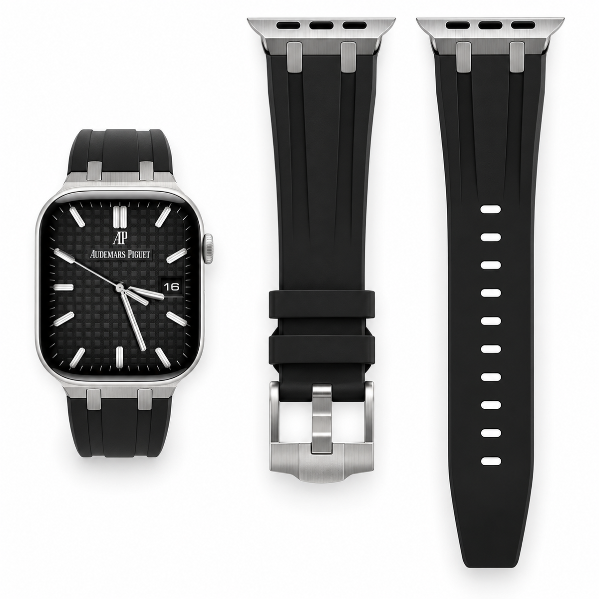 Black Rubber Apple Watch Band | AP Mod Kit - 