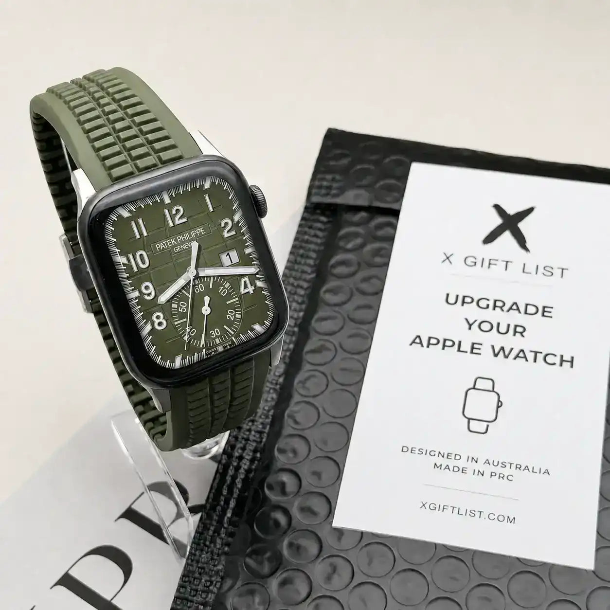 Apple Watch Mod Rubber Strap – Green Aquanaut Style - 