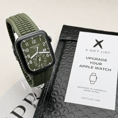 Apple Watch Mod Rubber Strap – Green Aquanaut Style - 
