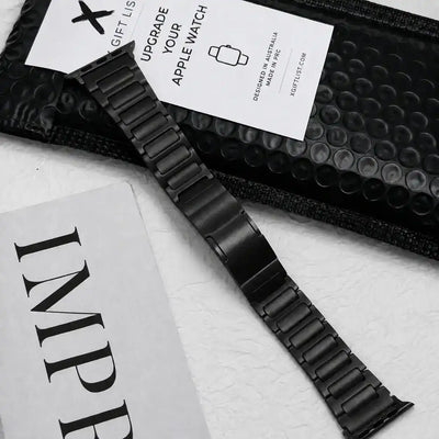 Apple Watch Mod Titanium Strap – Black Nautilus Style - 