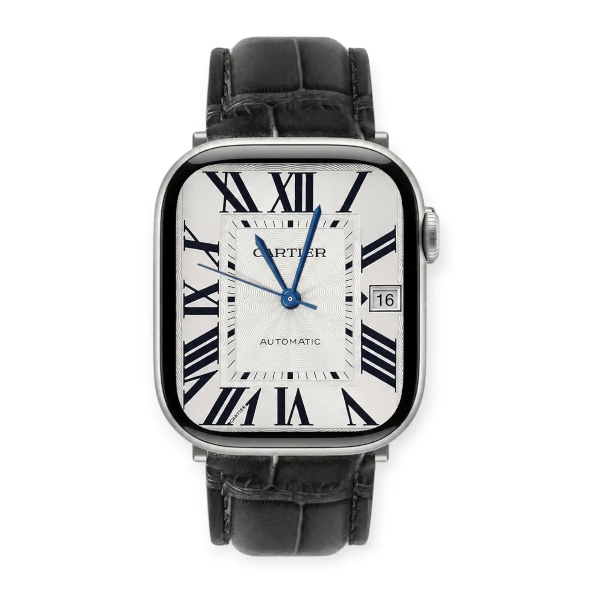Apple Watch Mod Leather Strap – Black Santo Style - 