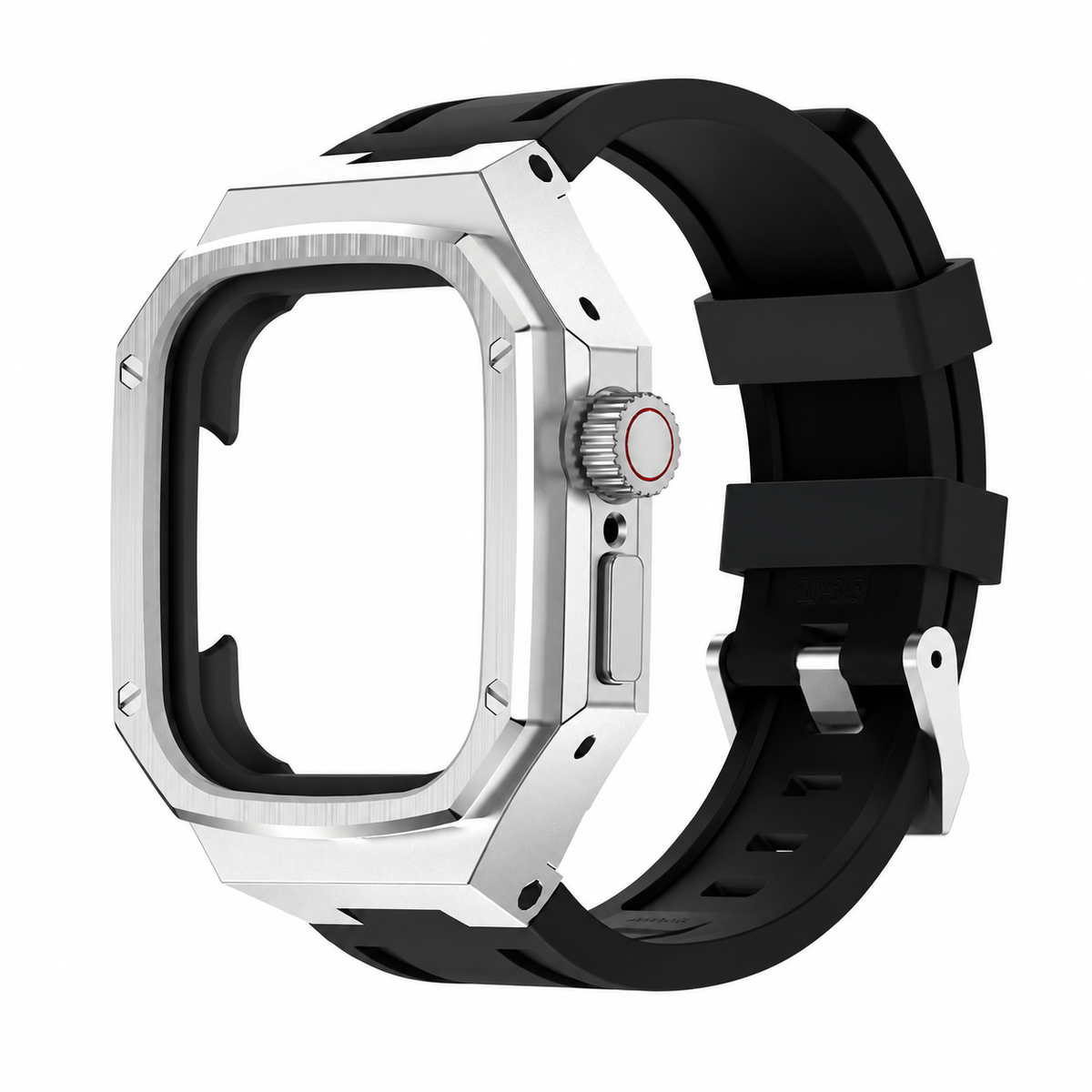 Silver Steel Apple Watch Ultra Case & Rubber Band Set | Royal Oak Mod Kit - 