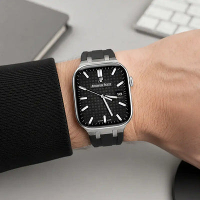 Apple Watch Mod Rubber Strap – Black Oak Style - 