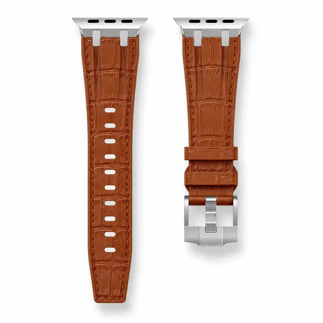 Apple Watch Mod Rubber Strap – Brown Oak Style - 