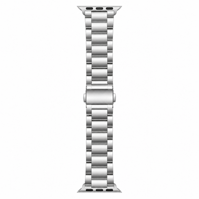 Silver Stainless Steel Apple Watch Band | Oyster Style