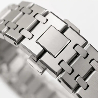 Apple Watch Mod Steel Case & Strap – Silver Oak Style - 
