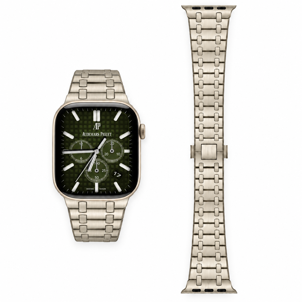 Titanium Finish Steel Apple Watch Band | AP Style - 
