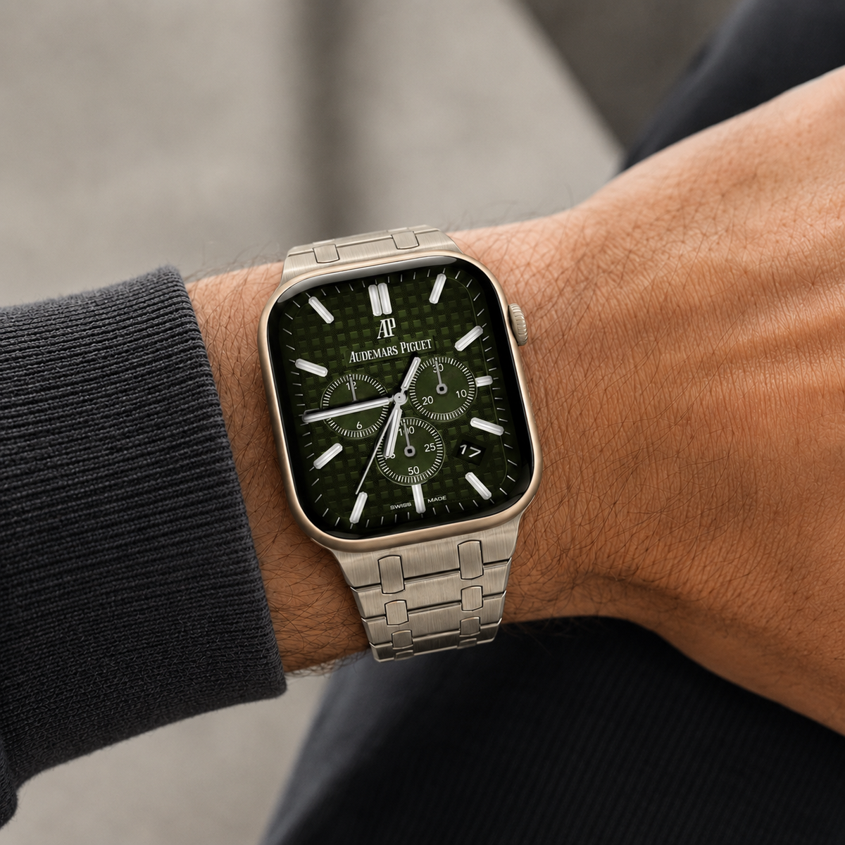 Titanium Finish Steel Apple Watch Band | AP Style - 