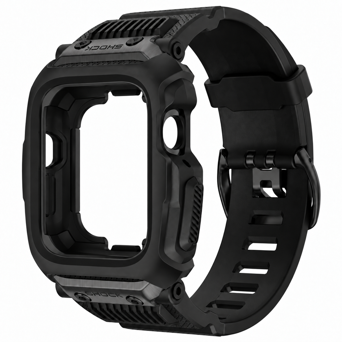 Black Apple Watch Zinc Alloy Case & TPU Band Set | Casio Mod Kit - 