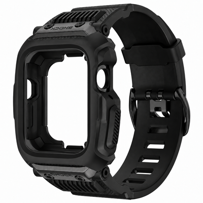 Black Apple Watch Zinc Alloy Case & TPU Band Set | Casio Mod Kit - 