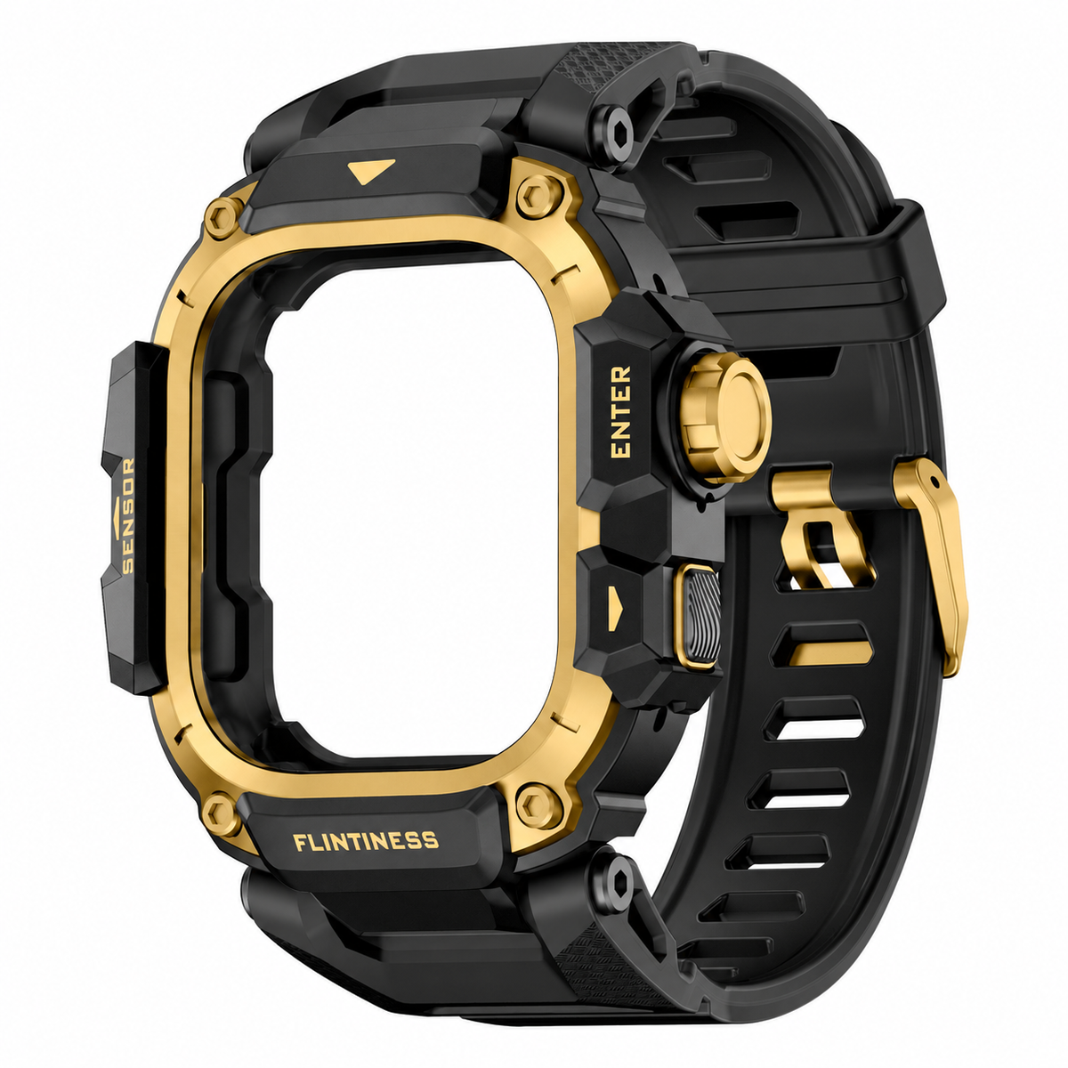 Black & Gold Apple Watch Ultra Armor Case & Band Set | Outdoor Mod Kit - 