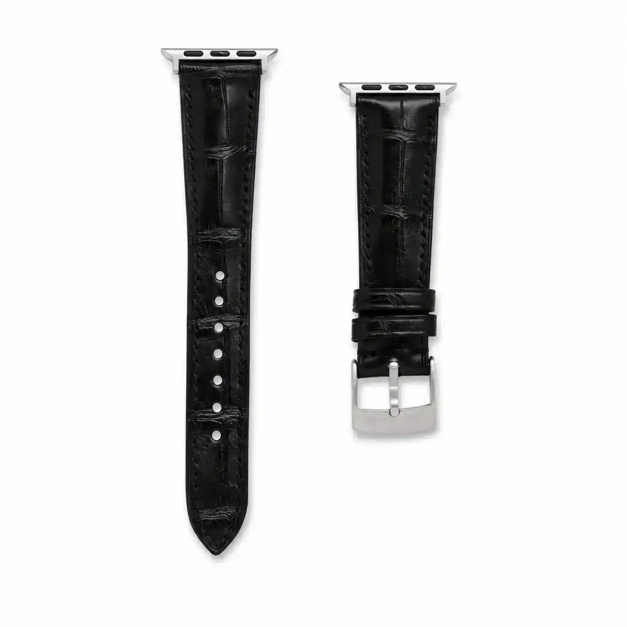 Apple Watch Mod Leather Strap – Black Santo Style - 