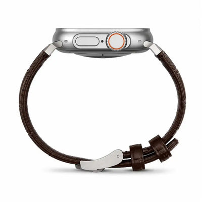 Apple Watch Mod Leather Strap – Brown Santo Style - 