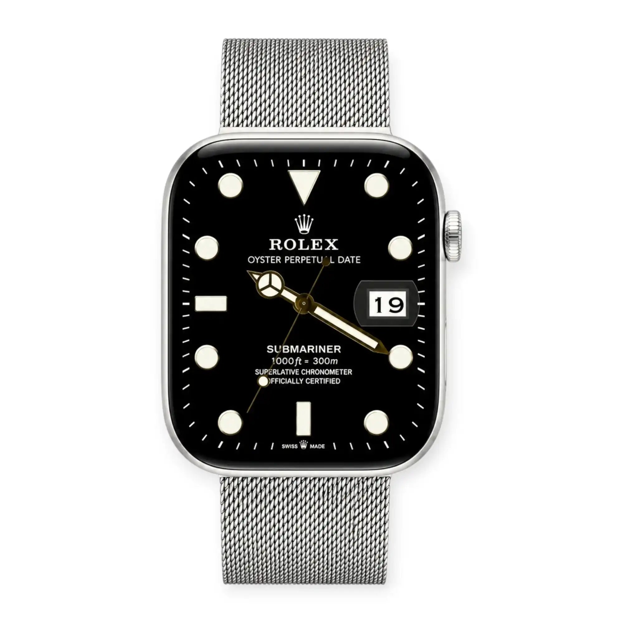 Apple Watch Mod Milanese Steel Strap – Silver Classic Style - 