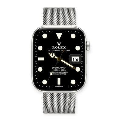 Apple Watch Mod Milanese Steel Strap – Silver Classic Style - 